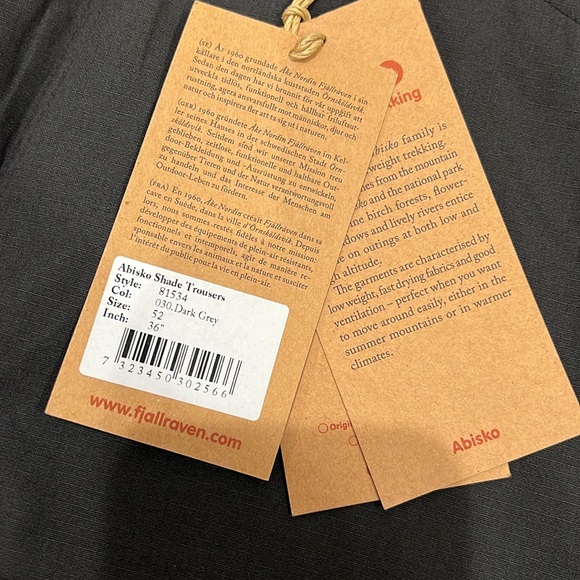 Fjallraven abisko shade pants. Size 36. NWT - Picture 2 of 6